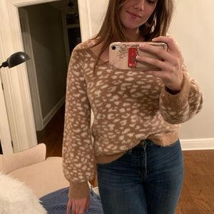 Abercrombie Leopard Balloon Sleeve Sweater